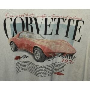 Officially Licensed GM Corvette Stingray Off White T-Shirt Medium